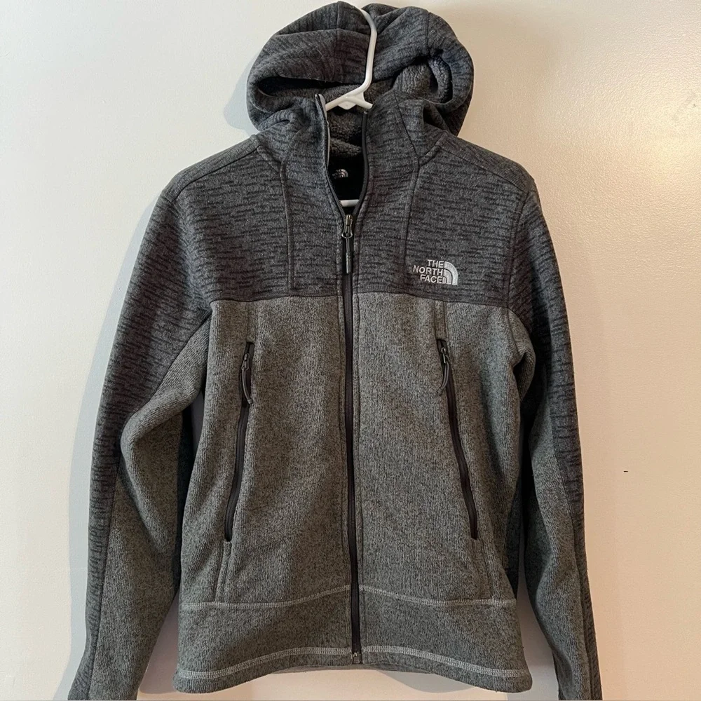 The North Face Men's S Gray Charcoal Gordon Lyons Alpine Full Zip Fleece Hoodie